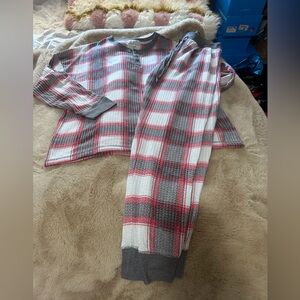 P.J. Salvage Thermal Soft Plaid Holiday Women’s Pajamas - Red, Gray, White - S